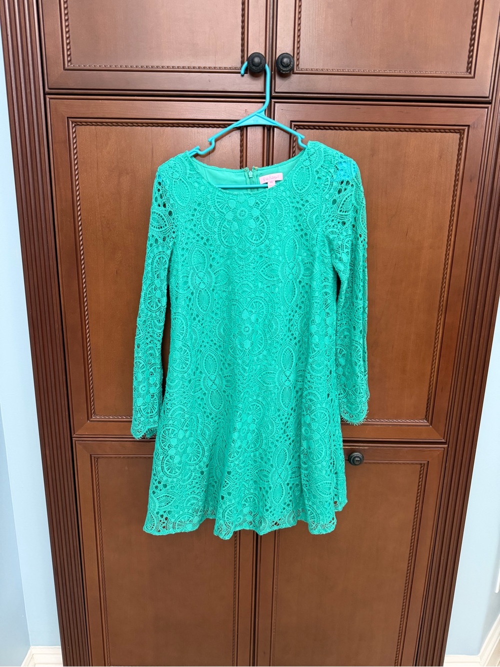 Lilly Pulitzer Teal Lace Long-Sleeve Dress